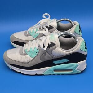 Nike Air Max 90 Hyper Turquoise Men’s 10.5 White Particle Gray Sneakers